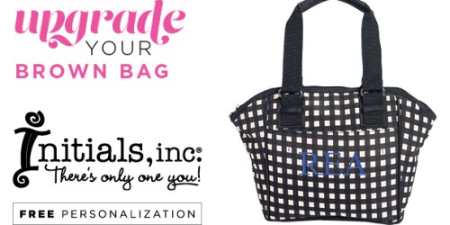 Initials, Inc. Personalized Lunch Tote in Black Gingham ONLY $11 (Regularly $35)