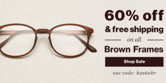 GlassesUSA: 60% Off Brown Frames AND Free Shipping = Prescription Glasses $19 Shipped