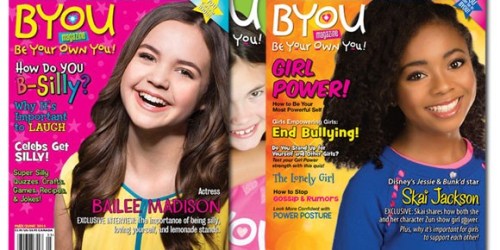 1-Year Subscription to BYOU Magazine Only $7.99 (Self-Esteem Magazine for Girls Ages 7-14)