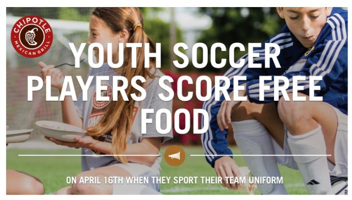 Chipotle Mexican Grill Kids Soccer Offer