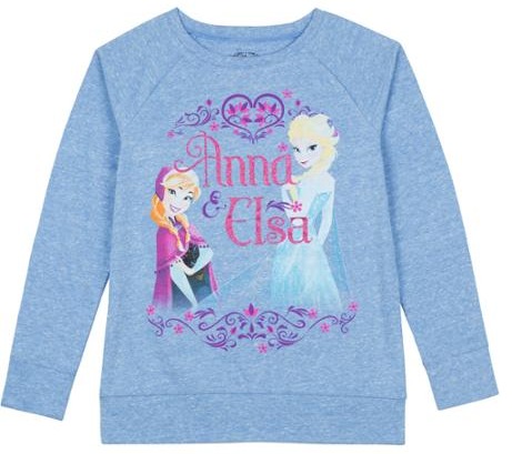 Disney Frozen Anna 'N Elsa Girls' Long Sleeve Raglan Top (4-6X)