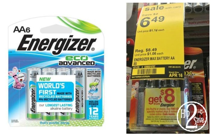 Walgreens: Better Than Free Energizer EcoAdvanced AA Batteries 6-Packs + More • Hip2Save