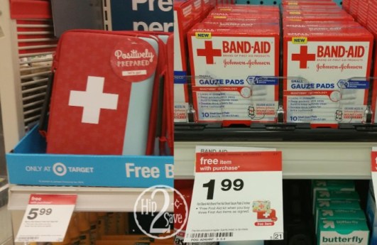 First Aid Bag and Band-Aid Gauze Pads at Target Hip2Save