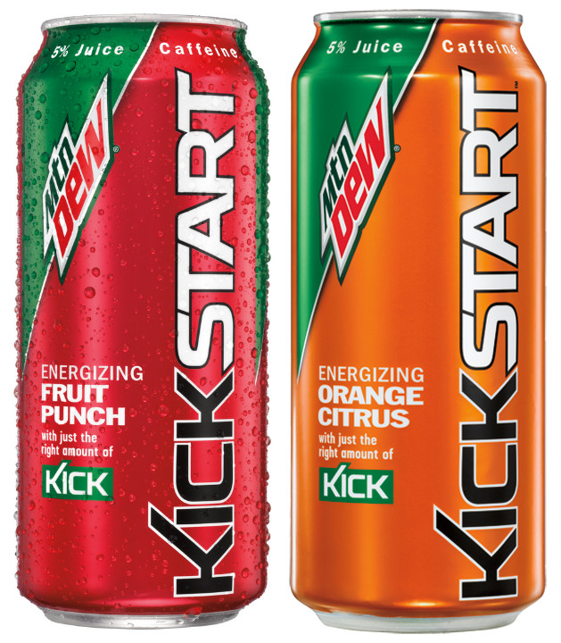 mountain dew kickstart fruit punch and orange