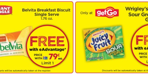 Giant Eagle: FREE Belvita Breakfast Biscuit AND Wrigley’s Juicy Fruit Gum eCoupons