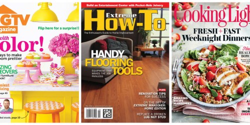 Magazine Deals: 78¢ Extreme How-To, 83¢ Cooking Light & $1 HGTV ( Ending Tonight)