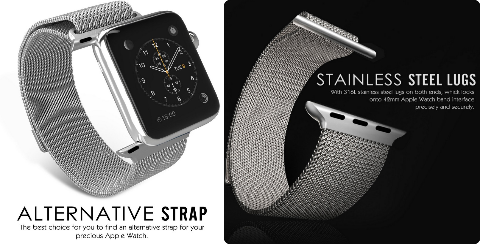 Amazon: Stainless Steel Strap for Apple Watch 38mm or 42mm ...