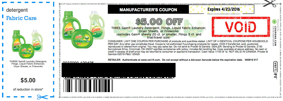 *HOT* $5 Off 3 Gain Products Printable Coupon = Dryer ...