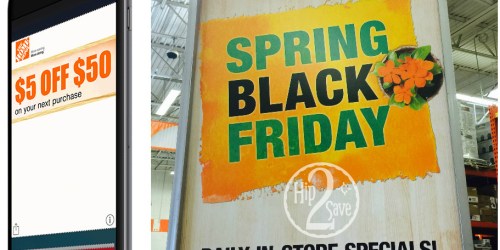 Home Depot: $5 Off $50 In-Store Purchase Coupon (Sign Up for Text Offers)