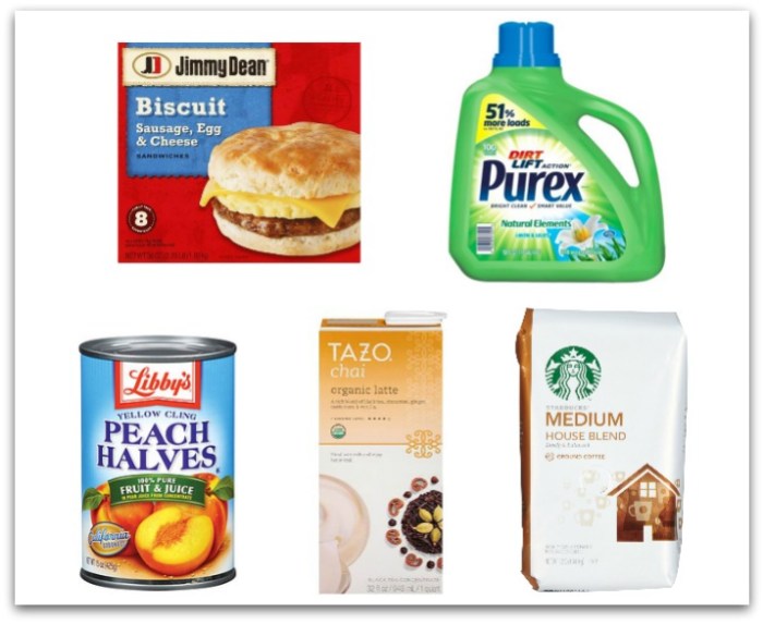 Jimmy Dean, Purex, Libby's, Tazo and Starbucks