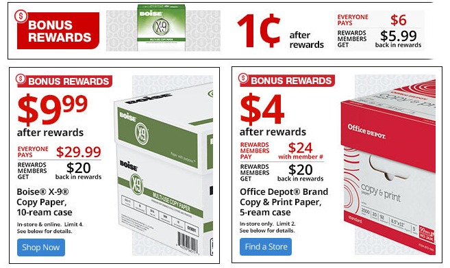Office DepotOffice Max Bonus Rewards offers