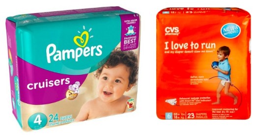Pampers diapers and CVS diapers