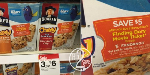 Target: Save On Finding Dory Movie Tickets with Quaker Bars Purchase + More