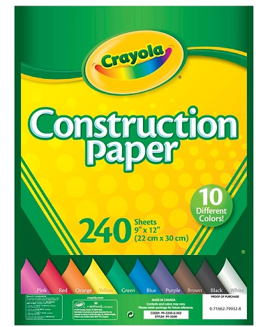 Crayola Construction Paper, 240 Sheets 