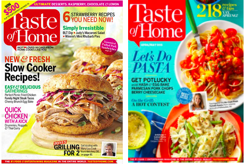 FREE One Year Subscription to Taste of Home Magazine