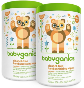 Babyganics Alcohol-Free Hand Sanitizer Wipes 100 Count Canister