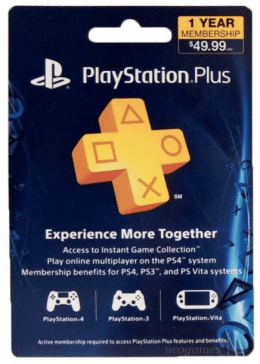 1-Year Playstation Plus Membership card