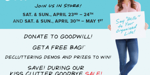 The Container Store: Free Bag w/ Donation, Prizes & More (Starts Saturday)