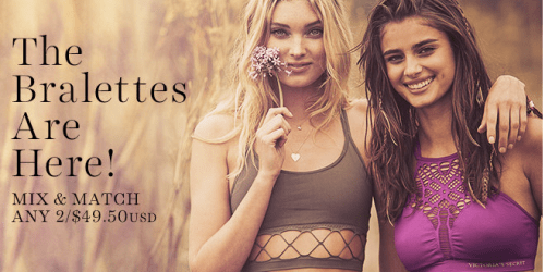 Victoria’s Secret: FREE $30 Rewards Card with Purchase of 2 Bras (In-Store & Online)