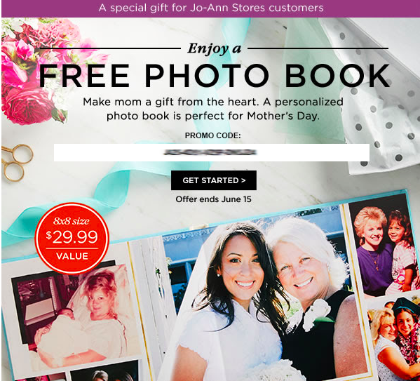 Jo-Ann Email Subscribers: Possible FREE Shutterfly Hard Cover Photo Book
