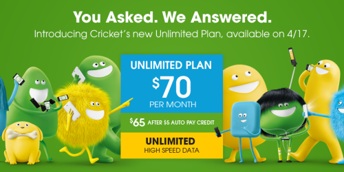 Cricket Wireless: *NEW* Unlimited Talk, Text & Data Plan Only $70/Month (Launching April 17th)