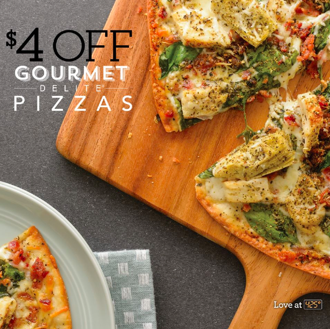 Papa Murphy's 4 off Gourmet Delite Pizzas
