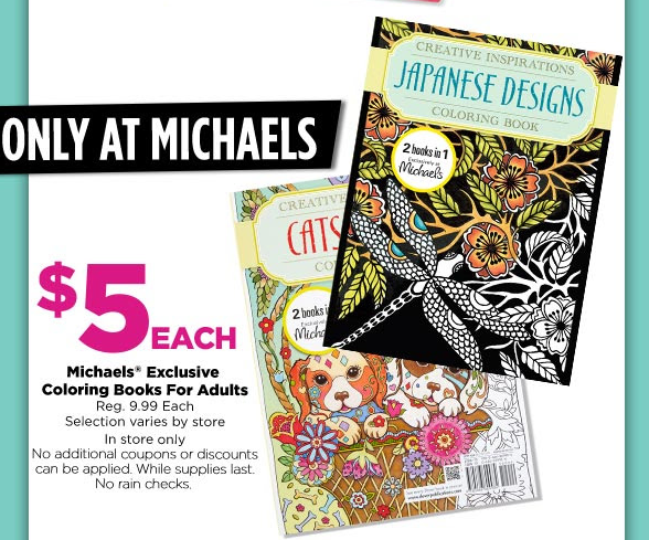 Michaels: Coloring Books for Adults ONLY $5 - Regularly $9.99 (Today