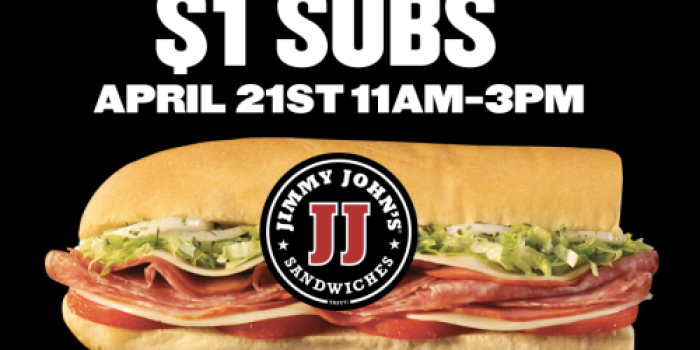 Jimmy John’s: $1 Sub Sandwiches (April 21st Only)