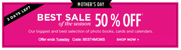 Shutterfly Mother's Day sale