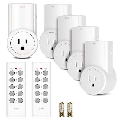 5-pack of Etekcity Wireless Remote Control Electrical Outlet Switches