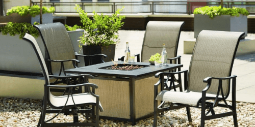 Home Depot: 50% Off Patio Furniture = 5-Piece Patio Chat/Fire Pit Set Only $479.40 (Reg. $799)