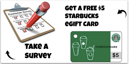 Possible FREE $5 Starbucks Gift Card (Check Your Email & Take Survey)