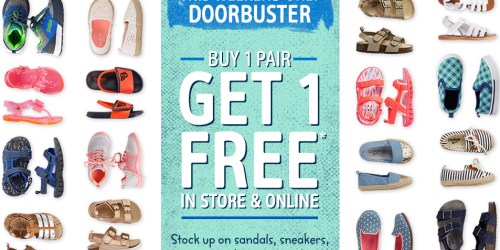 Carter’s & OshKosh: Buy 1 Get 1 FREE Shoes (Jelly Sandals Only $9 Per Pair)