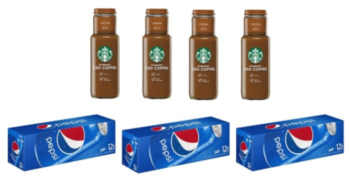 Starbucks Iced Coffee and Pepsi 12 packs