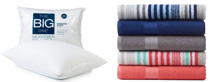 The Big One Pillow and Bath Towels