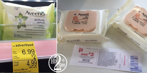 Walgreens: Aveeno Facial Cleansing Wipes Only 24¢ Each