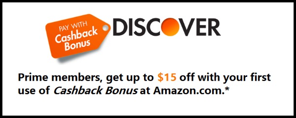 Discover Cashback Bonus offer for Prime Members