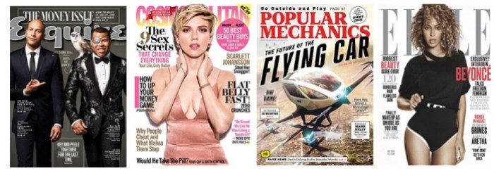 Esquire, Cosmopolitan, Popular Mechanics and Elle