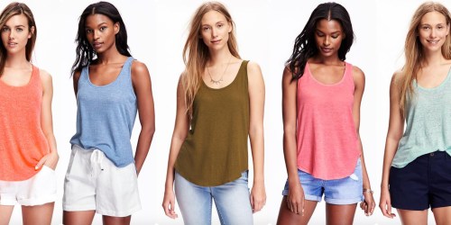 Old Navy: Free Shipping on $25 Orders = FIVE Women’s Linen Tanks Only $17.50 Shipped