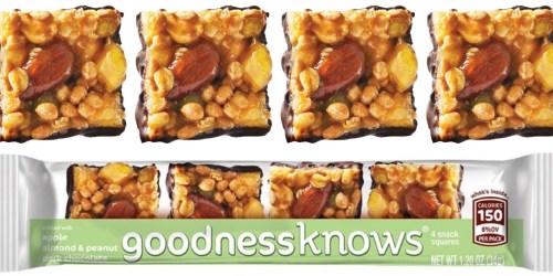 goodnessknows Apple, Almond, Peanut & Dark Chocolate Snack Squares 12ct Box $7.82 Shipped
