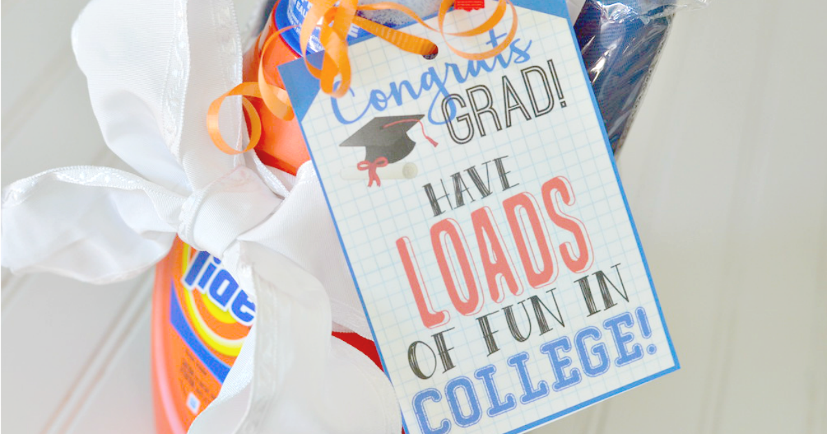 Graduation Gift Idea: Laundry Kit with Free Printable Gift Tag