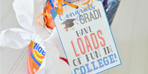Graduation Gift Idea: Laundry Kit with Free Printable Gift Tag