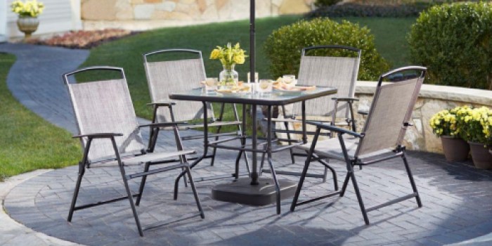 Home Depot: 7-Piece Patio Dining Set ONLY $99 (Includes 4 Chairs, Table, Umbrella & Stand)