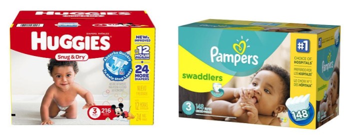 Huggies and Pampers