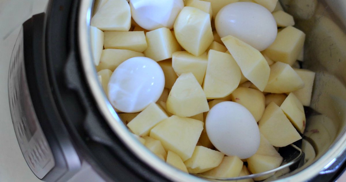 pressure cooker potato salad recipe – potatoes and eggs in the instant pot