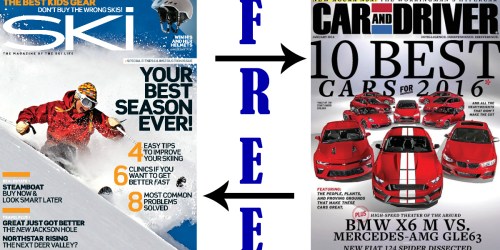 FREE 2-Year Subscription to Car and Driver + SKI Magazines (+ Super Low Subscription Offers)