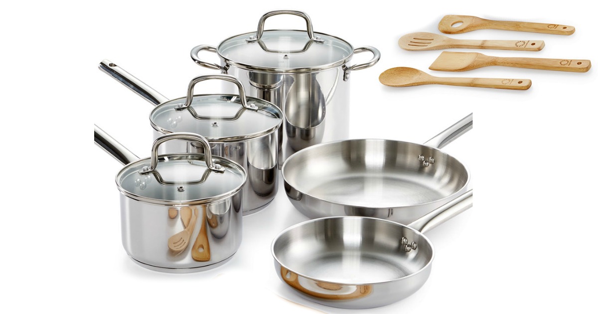 Martha Stewart Collection 12-Pc. Stainless Steel Cookware Set