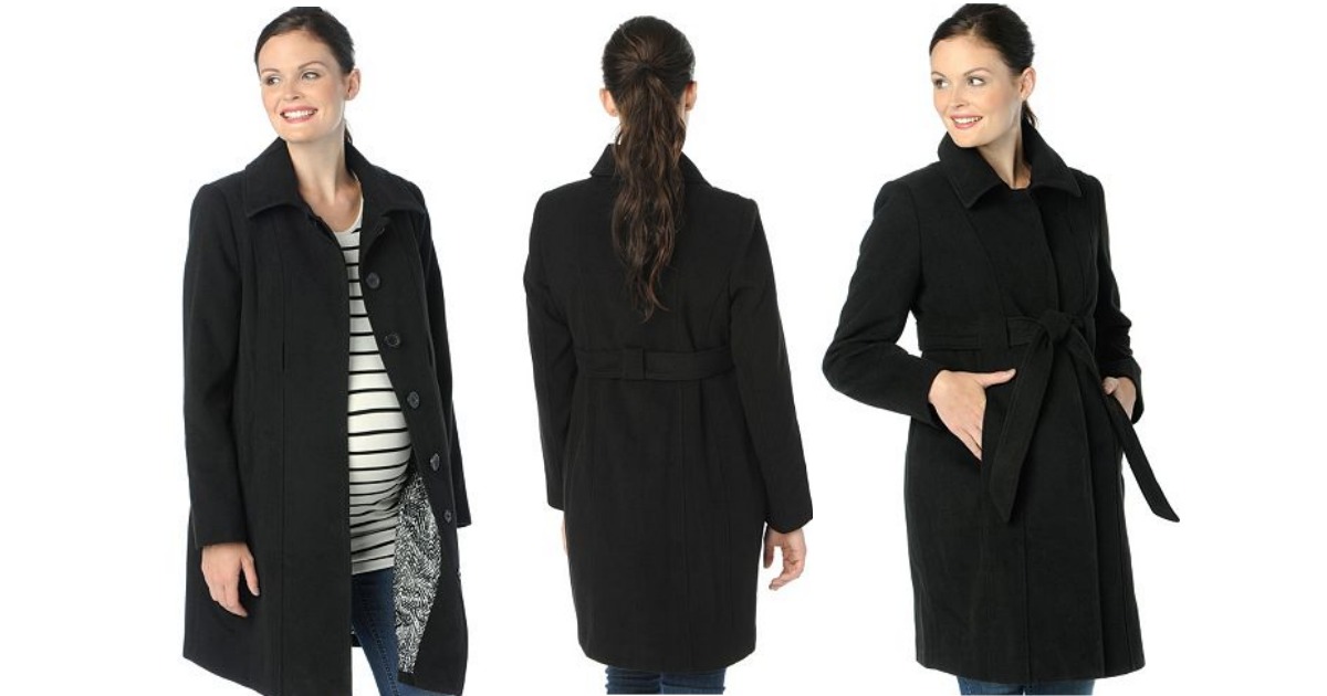 Kohl's Maternity Oh Baby by Motherhood Belted FauxWool Coat Only 18.