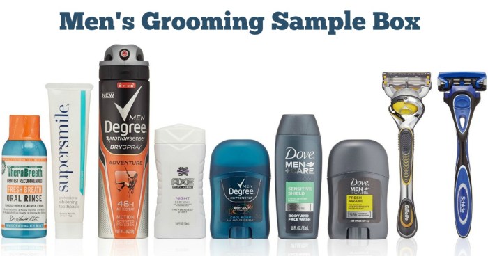 Men's grooming sample box