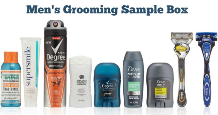 Men's grooming sample box